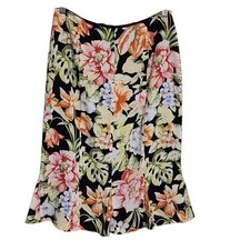 Vintage Talbots Silk Skirt 4 Floral Lined Tropical Bloomcore