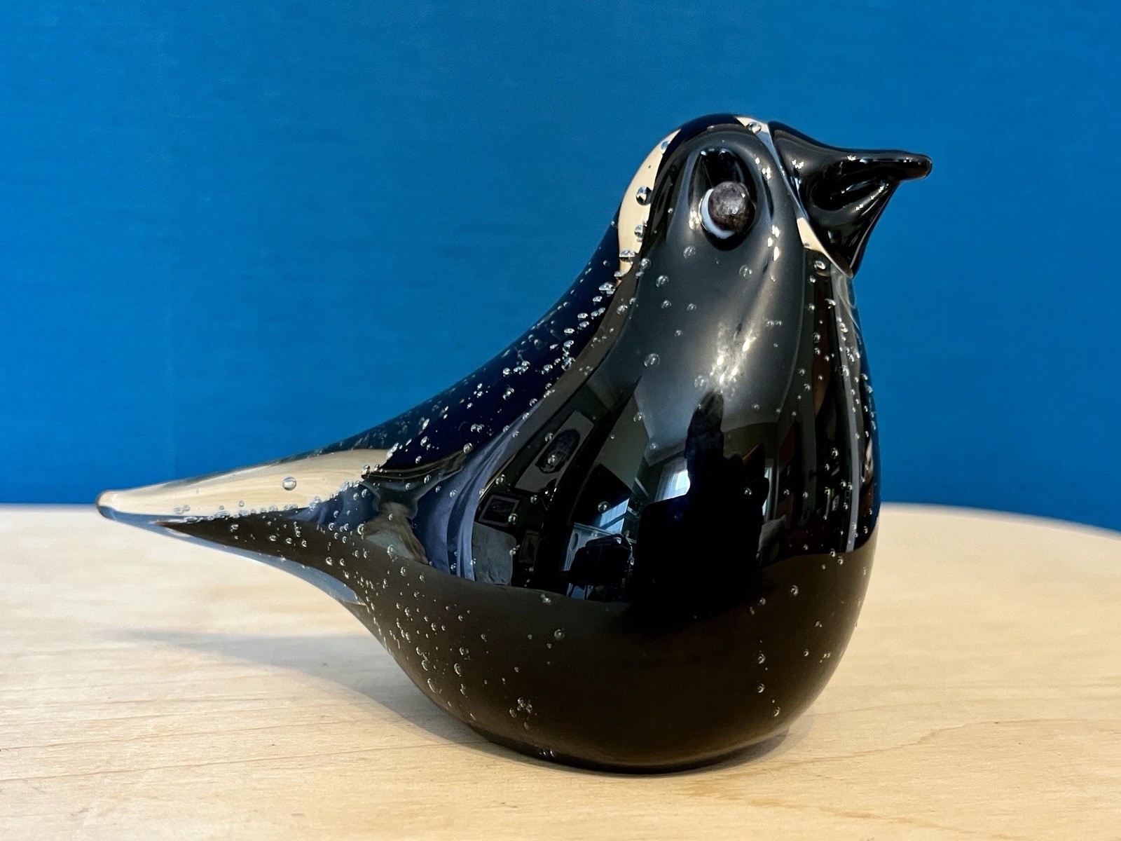 Murano Style Black Art Glass Bird Paperweight Bubble Glass Figurine Ornament image 9