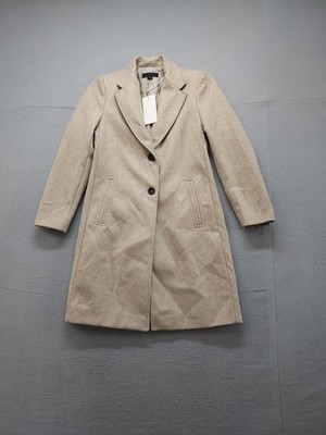 Zara Women Coats L Brown Button Pockets Single Breasted Vented Collared Outdoor