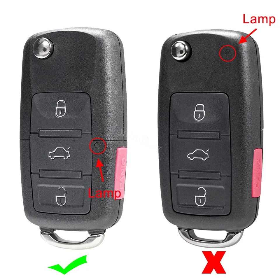 2 Carcasa de llave de coche a distancia para Volkswagen Beetle Passat 1999 2000 2001 2002 4 botones Foto 2 de 4