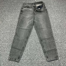 Missguided Riot Mom Jeans Women 0 Grey Faded High Rise Denim Washed