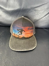 Sunset Hat Cap Adult Adjustable SnapBack Flat Brim Relaxed Fit Trucker Meshback