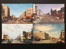 [4] Bakersfield California Street Scene postcards [all posted]