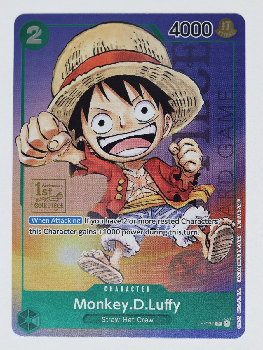 Monkey.D.Luffy P-037 1st Anniversary Tournament Stamped Promo Foil