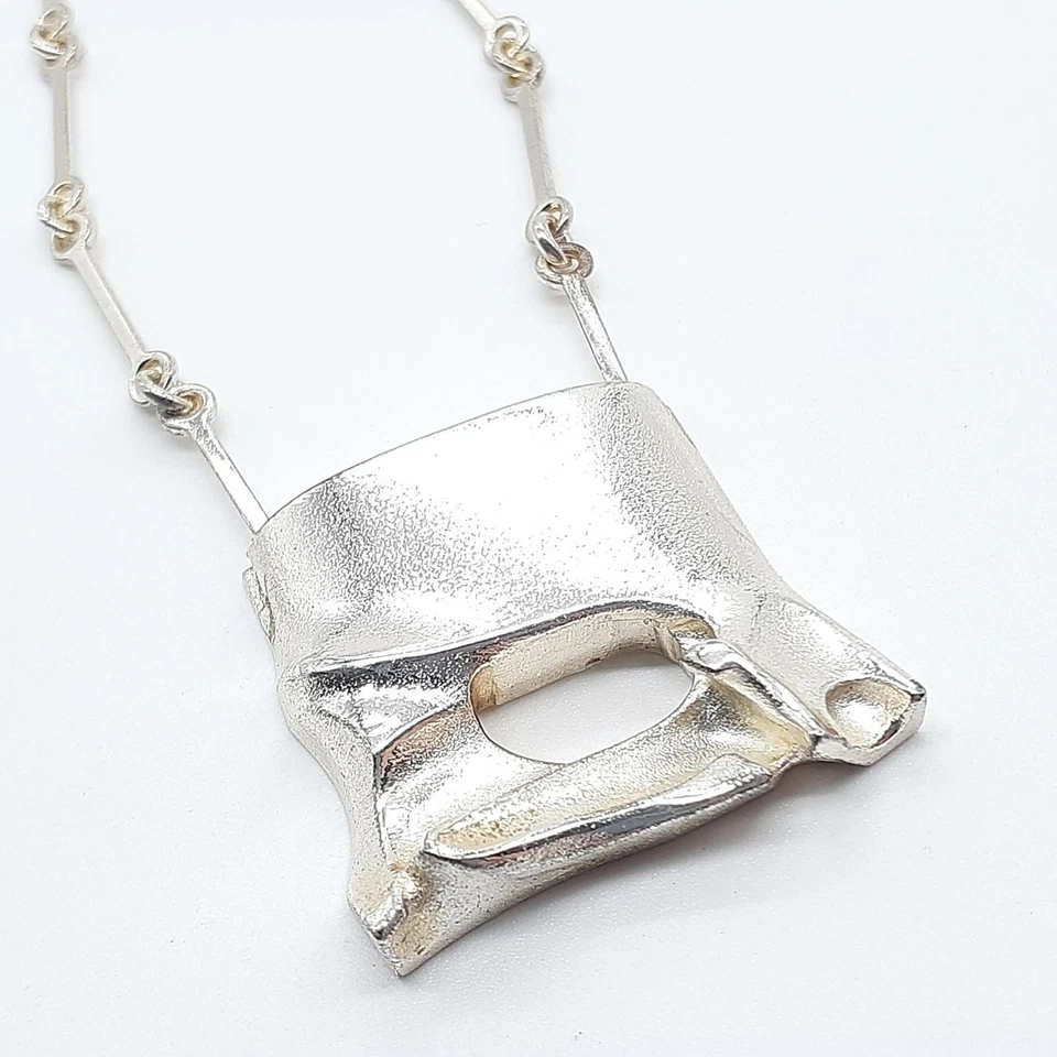 Collar colgante de plata esterlina Lapponia 1986 16,3 pulgadas en raro Foto 2 de 4