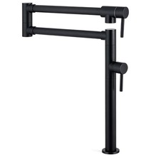 Kmeino Pot Filler Faucet For Kitchen Black Solid Brass Folding Double