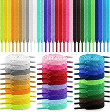 30 Pairs Flat Colored Shoe Laces, 31" 40" 47" 54" Shoelaces Shoe Strings for Sne