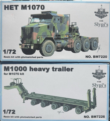 BALATON 1/72 HET M1070 TRACTOR & M 1000 HEAVY TRAILER rESIN &PHOTOETCHED PARTS