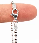 Silver Chain Ball Bracelet Sterling 925 3mm Chunky Bead 7.5inch Italian Ladies