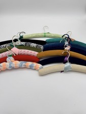 Vintage Lot of 13 Padded Clothes Hangers Fabric Bow Lingerie