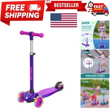 3-Wheel KS1 Kids Scooter: Adjustable Height, Light Up Wheels Safe Riding