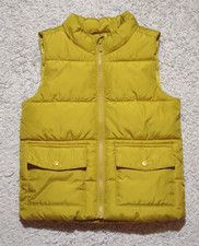 Old Navy UNISEX KIDS Puffer Zip Vest Size 5T Mustard Yellow Pockets