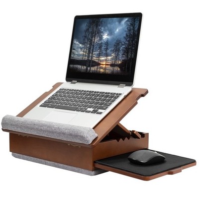 Wooden Tilting Lap Desk for Writing, Drawing, Laptop Work, and More, Height A...
