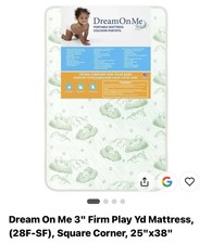 Dream On Me 3" x 26" x 38" Playard Mattress, Fits Graco Square Pack n' Play
