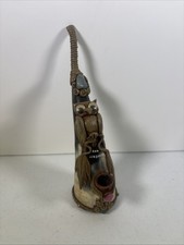 Carved Horn Pipe with Owl