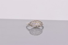 ESPO Vintage Sterling Silver 9mm Oval Accented Art Deco Band Ring 925 Sz: 9