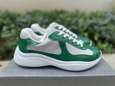 Prada Americas Cup Men's Green/White Low-top Fashion Casual Sports Shoes