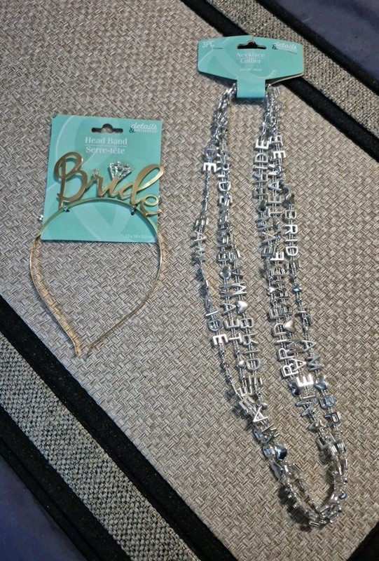 TEAM BRIDE Party Bead 3 Piece Necklace Silver & Bride Headband Set