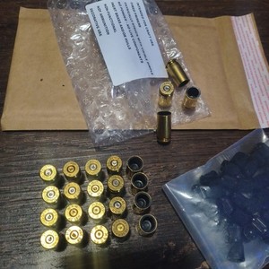 .40 Cal Real Spent Bullet Shell Casing Tire Valve Stem Pressure Cap Set 4 Pcs.