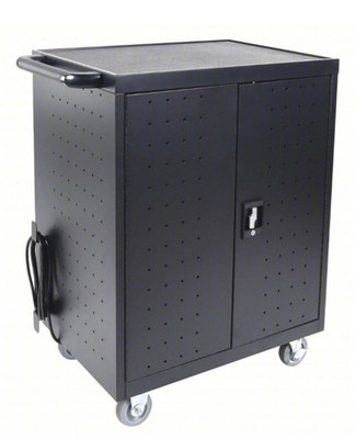Luxor LLTP32-B 32  Device Charging Cart Locking Cabinet with Timer Laptop Tablet
