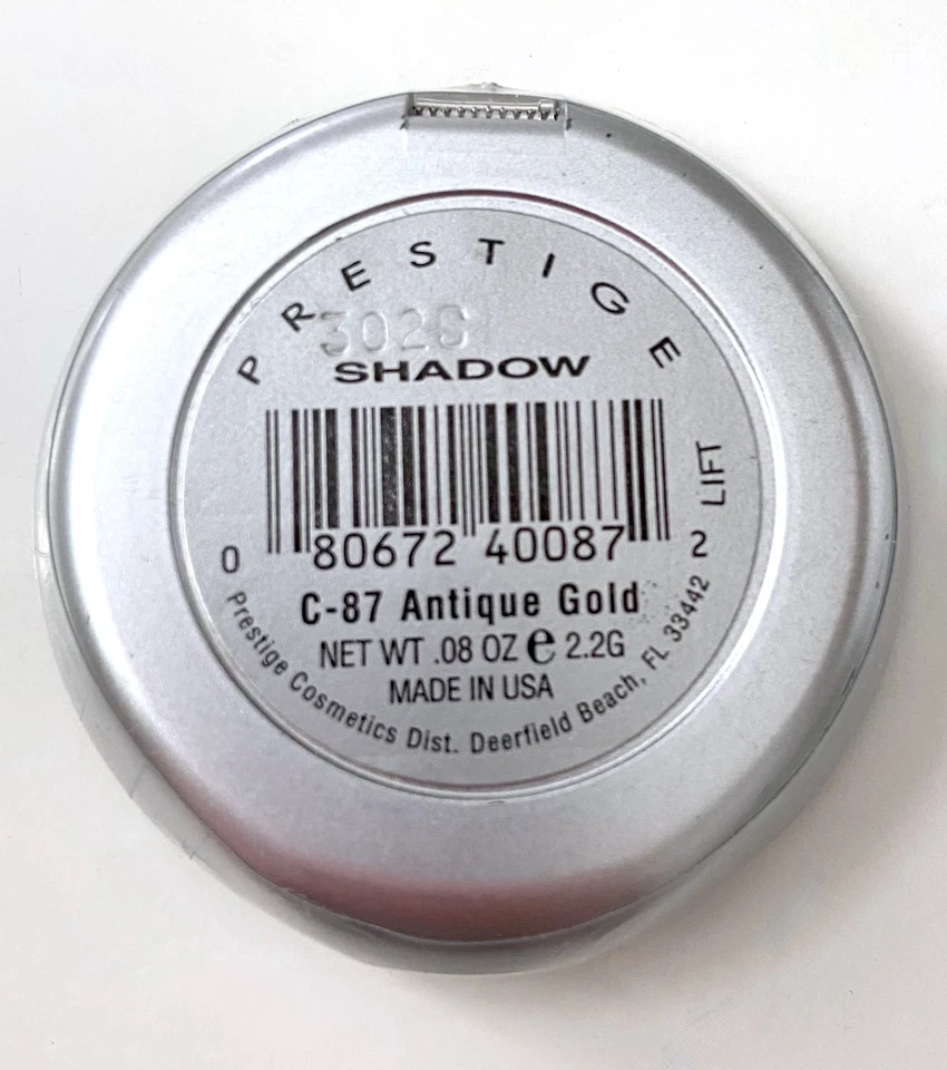 Prestige Cosmetics Eyeshadow Singles, Antique Gold, 0.08 Ounce Sealed Rare - Image 2 of 3