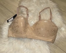 Bali Comfort Revolution Jacquard T-Shirt Bra WF Womens L Large Beige DF3643 New