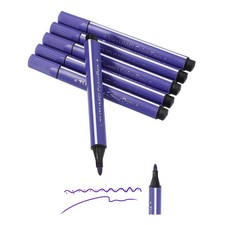 Colored Markers, Purple 6 Pack Washable Coloring Markers Water Color Pens