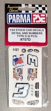 Parma 757D Stock Car Decals 1/24 Scale 6 Sheets Detail &amp; Numbers D= Do... Car Co