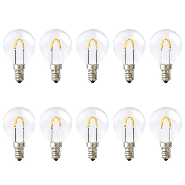 10 X Merkur Led Curved Filament Tropfen 1W ~ 15W E14 Klar Kugeln Warmweiß 2700K-image