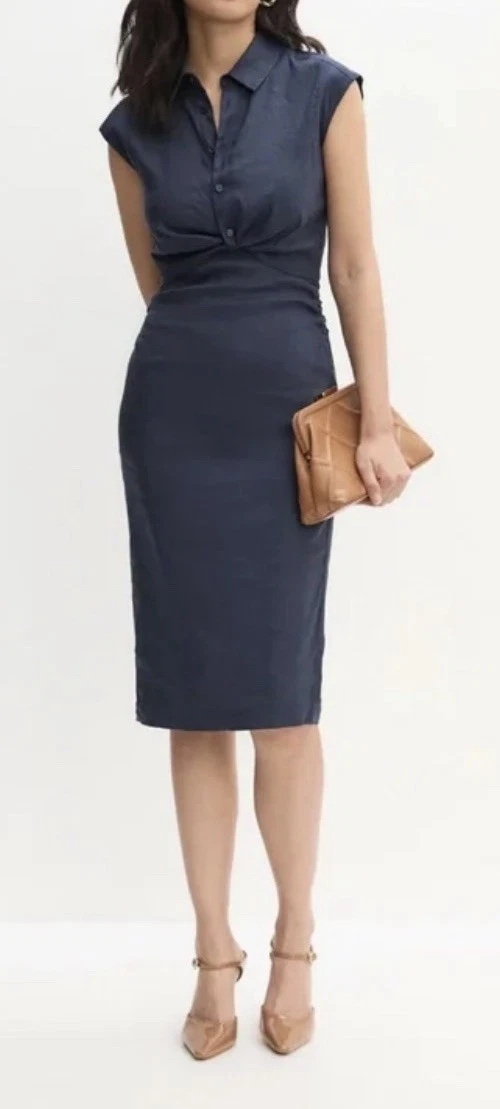 knee length dresses for ladies Linen ADA Dress Mocha / XL main image 1