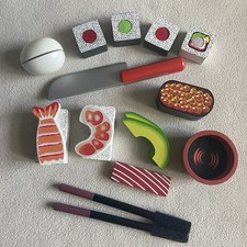 Melissa Doug Sushi Wooden Play Food Set Replacement Pieces Shrimp Avocado Egg