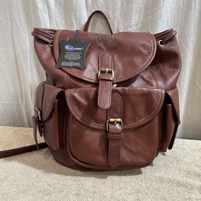 Ameri Leather Havana Club Leather Backpack New W/tags