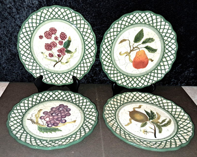 Set of 4 Raymond Waites 8 1/4'' ''Cornucopia'' Ceramic Plates Pre-Owned