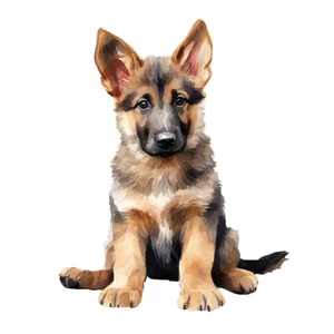 German Shepherd Puppy Fur Baby Self Adhesive Sticker