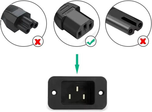 STANDARD AC STROM COR KABEL 3-POLIGER STECKER FÜR PC COMPUTER MONITOR & DESKTOP - Bild 3 von 4