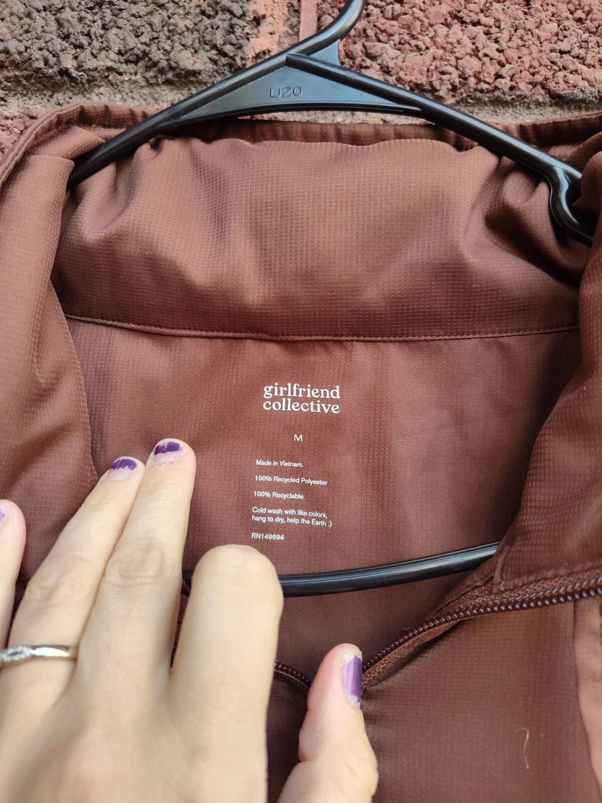 girlfriend-collective earth huddle half-zip windbreaker jacket