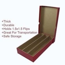 1.5x1.5 Red Coin Flip Box 10 Inch Regular Duty Triple Row High Quality Storage
