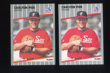 1989 FLEER BASE + GLOSSY #495 CARLTON FISK HOF CHICAGO WHITE SOX