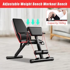 Foldable Dumbbell Bench Weight Training Fitness Gym 7 Incline Adjustable