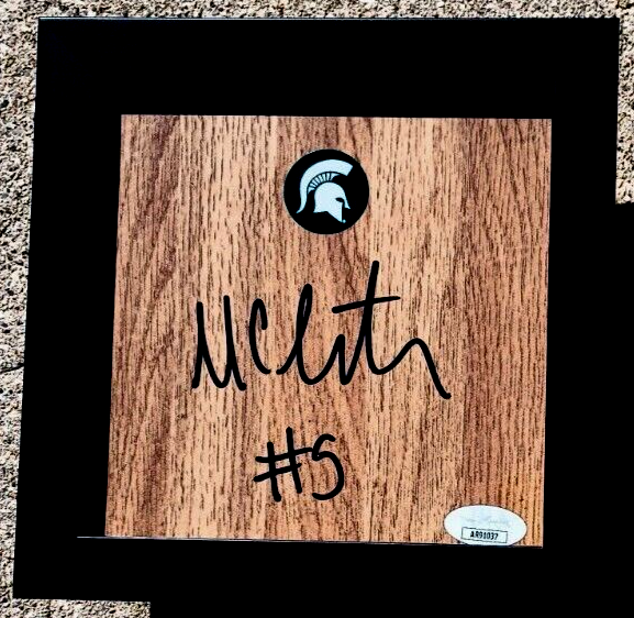 MAX CHRISTIE Spartans SIGNED & FRAMED Floor JSA COA MICHIGAN STATE Basketball 