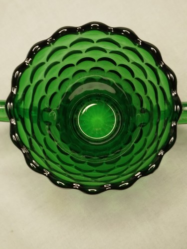 Anchor Hocking Green Bubble Glass Sugar Bowl - Picture 11 of 11