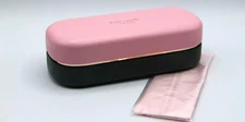 NEW KATE SPADE HARD LARGE PINK GREEN CLAMSHELL CASE EYEGLASSES EYEGLASSES CLOTH