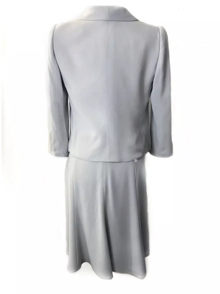 Armani Collezioni 2 Light Blue Skirt Suit Antinea IT38 40 Cropped Jacket $1500 - Image 4 of 4