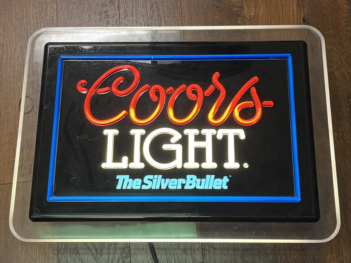 Vintage 1993 Coors Light Beer The Silver Bullet Magnalight Lighted