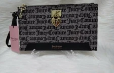 Juicy Couture Gothic Printed Status White Black Gold Under Lock & Key Wristlet