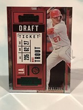 2020 PANINI CONTENDERS DRAFT TICKET MIKE TROUT GREEN FOIL PARALLEL 161/299 MINT