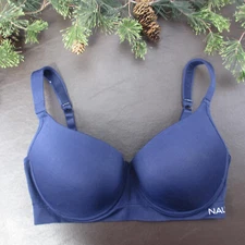 Nautica Bra Size 38DD Blue Padded Underwire Adjustable Clasp Back