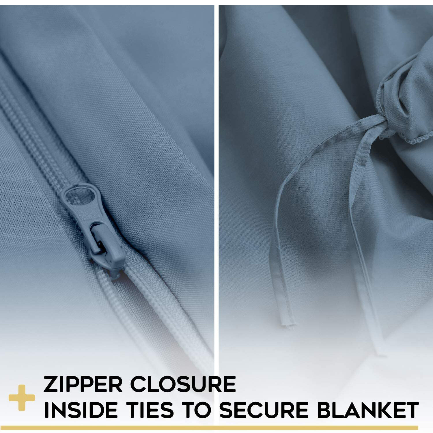 YnM 60 x 80 inch Bamboo Duvet Cover for Weighted Blankets, Blue Grey