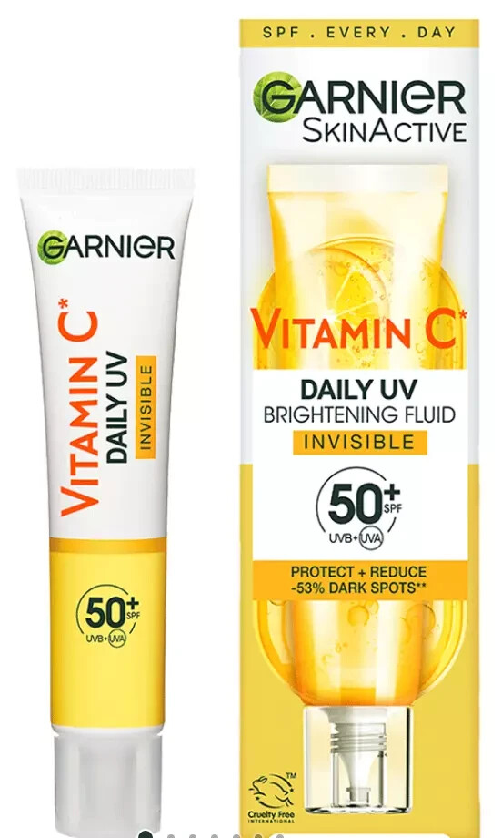 Garnier Vitamin C Daily UV, Invisible Brightening Fluid, SPF50+, 40ml