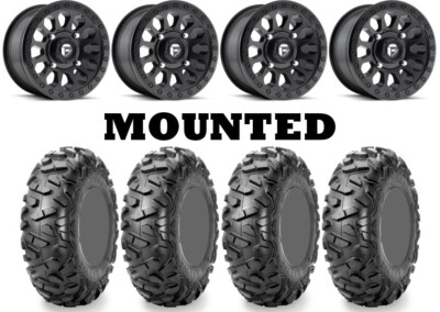 Kit 4 Maxxis Bighorn Radial Tires 30x10-14 on Fuel Vector Matte Black D579 550